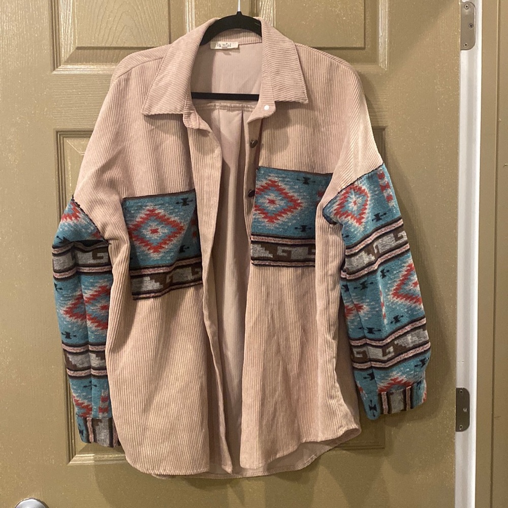 La Miel Tan Aztec Shacket